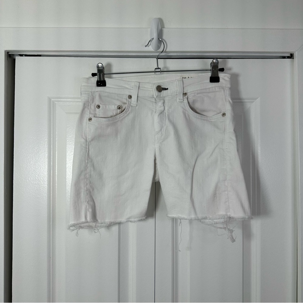 Rag & Bone Women’s The Dre Slim Cut-Off White Shorts Size 25